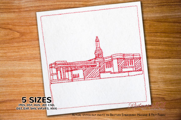 Anchorage Alaska Temple Lineart Design