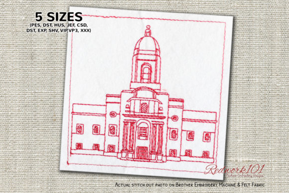 Arequipa Peru Temple Redwork Design