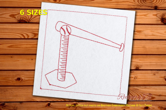 Baseball on the T Ball Stand Redwork Review
