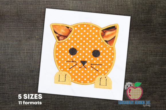 Cute Cat Face Applique for Kids