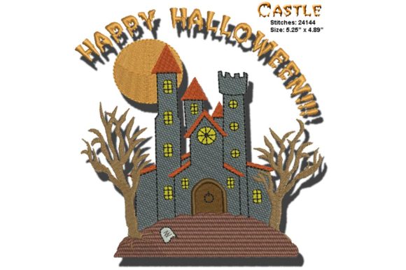 Halloween Castle Embroidery