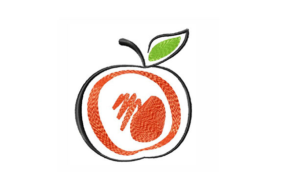 Hand Drawn Apple Embroidery
