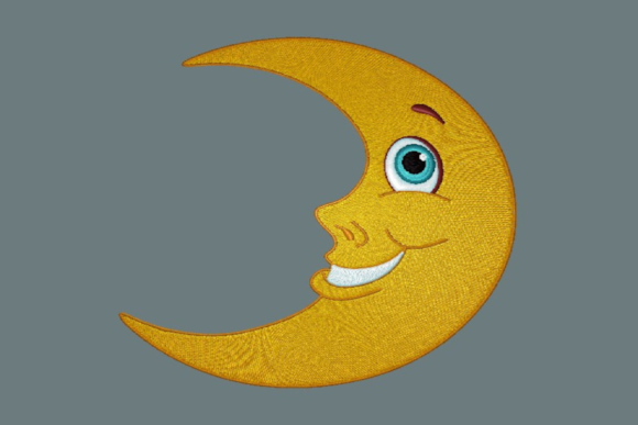 Happy Moon Embroidery Design